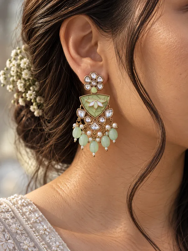 Gold_And_Green_Brass_Stone_Chandelier_Earrings_For_Women