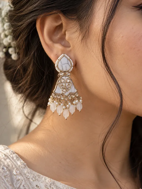 Gold_And_White_Brass_Stone_Chandelier_Earrings_For_Women