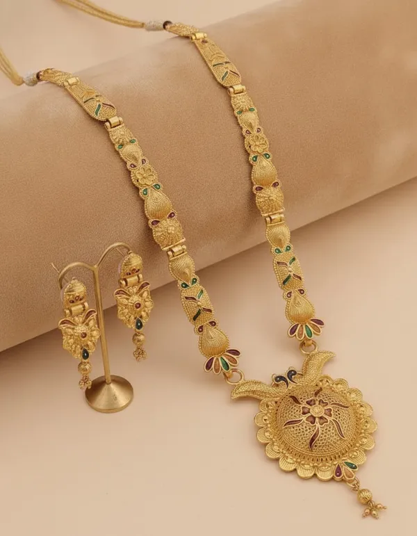 Gold_Brass_Traditional_Necklace_Set_For_Women