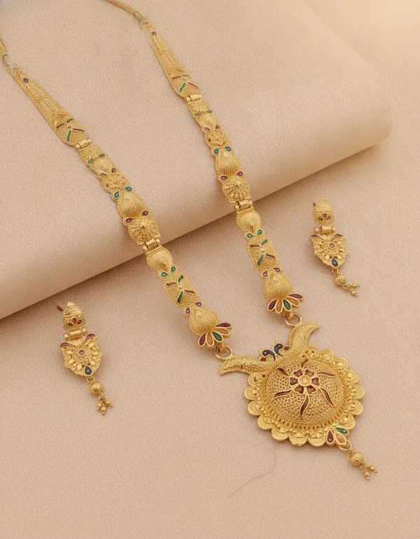 Gold_Brass_Traditional_Necklace_Set_For_Women