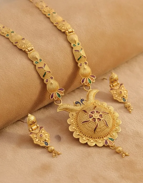 Gold_Brass_Traditional_Necklace_Set_For_Women