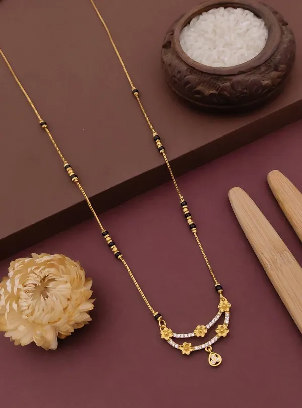 Gold_And_Black_Brass_Double_Floral_Arc_Mangalsutra_Necklace_For_Women
