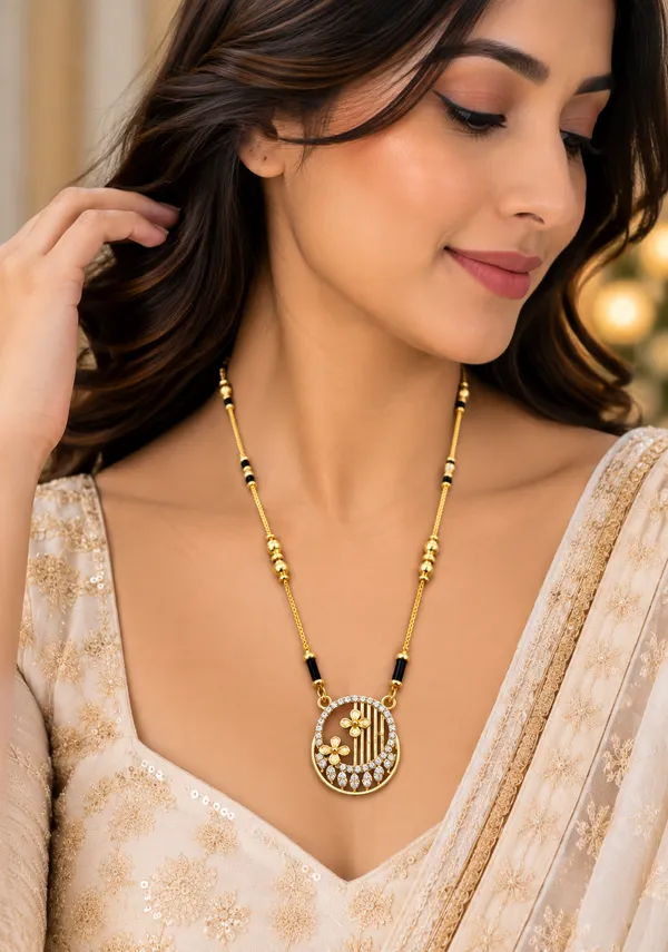 Gold_And_Black_Brass_Oval_Floral_Bar_Mangalsutra_Necklace_For_Women