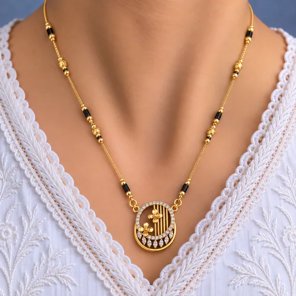 Gold_And_Black_Brass_Oval_Floral_Bar_Mangalsutra_Necklace_For_Women