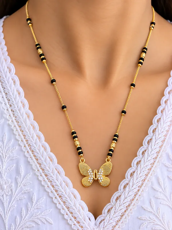 Gold_And_Black_Brass_Butterfly_Mangalsutra_Necklace_For_Women