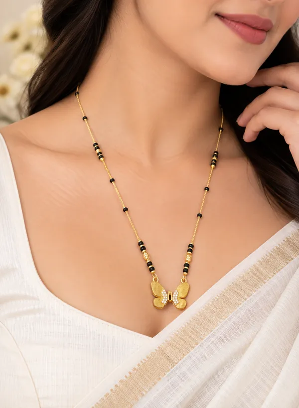 Gold_And_Black_Brass_Butterfly_Mangalsutra_Necklace_For_Women