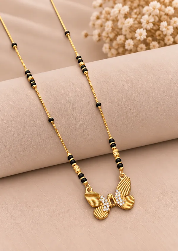 Gold_And_Black_Brass_Butterfly_Mangalsutra_Necklace_For_Women