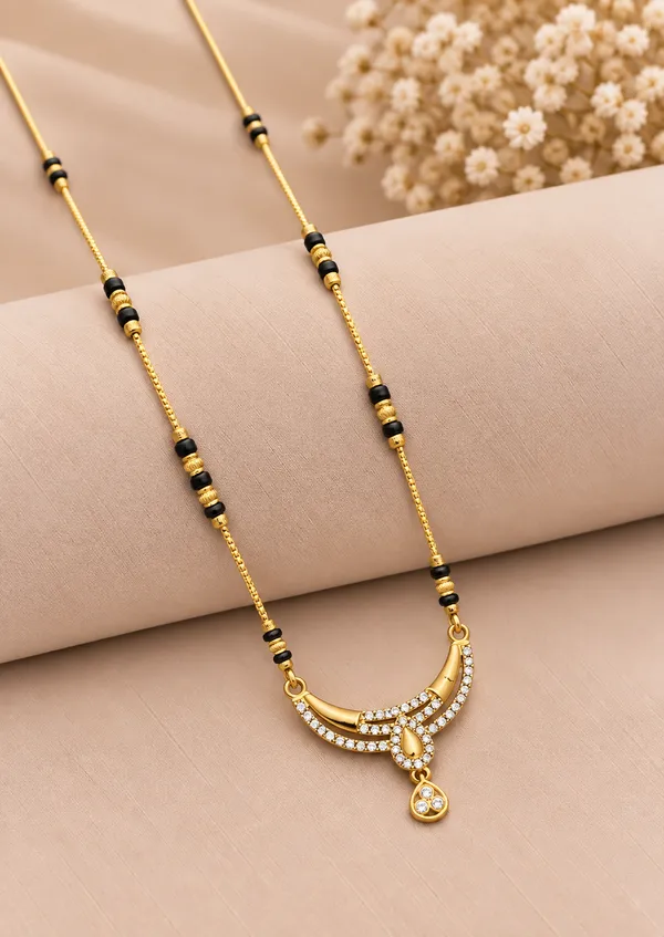 Gold_And_Black_Brass_Crescent_Teardrop_Mangalsutra_Necklace_For_Women