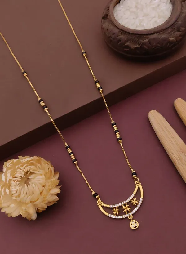 Gold_And_Black_Brass_Crescent_Three_Star_Mangalsutra_Necklace_For_Women