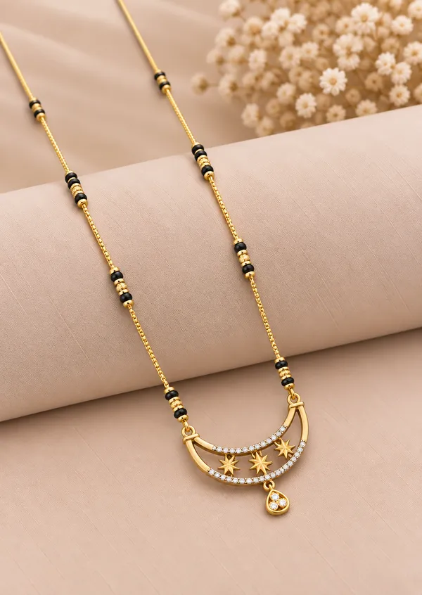 Gold_And_Black_Brass_Crescent_Three_Star_Mangalsutra_Necklace_For_Women