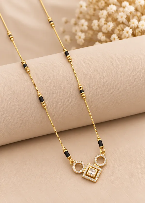 Gold_And_Black_Brass_Twin_Circle_Square_Mangalsutra_Necklace_For_Women