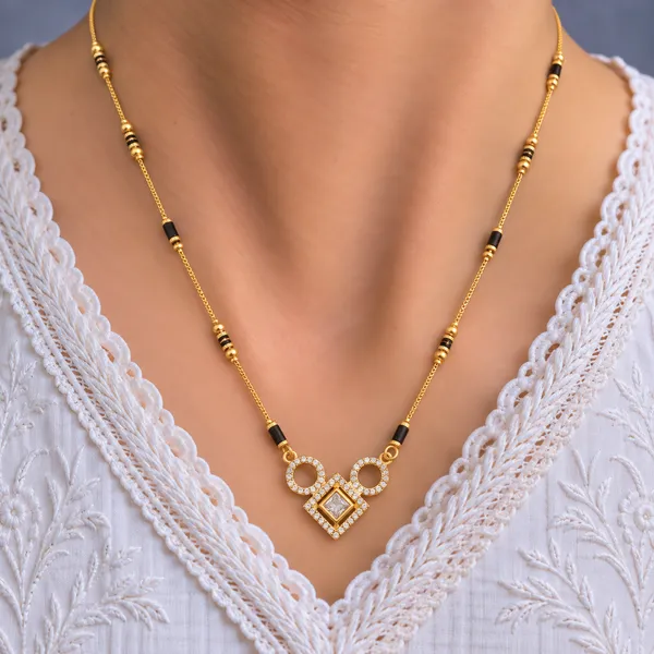 Gold_And_Black_Brass_Twin_Circle_Square_Mangalsutra_Necklace_For_Women