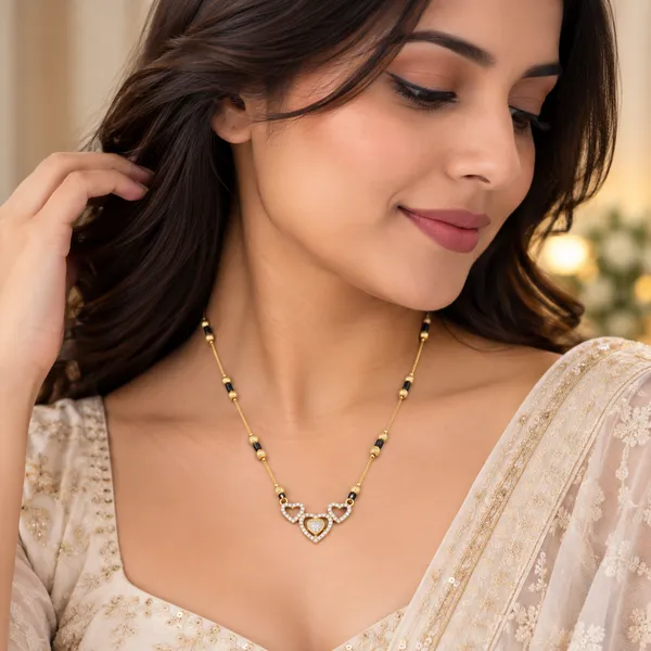 Gold_And_Black_Brass_Three_Outlined_Heart_Mangalsutra_Necklace_For_Women