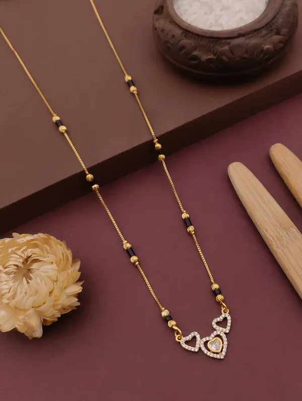 Gold_And_Black_Brass_Three_Outlined_Heart_Mangalsutra_Necklace_For_Women