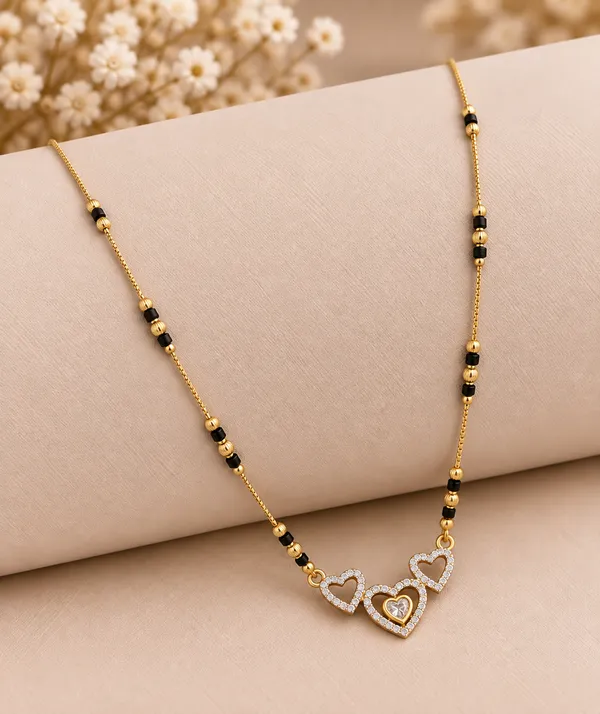 Gold_And_Black_Brass_Three_Outlined_Heart_Mangalsutra_Necklace_For_Women