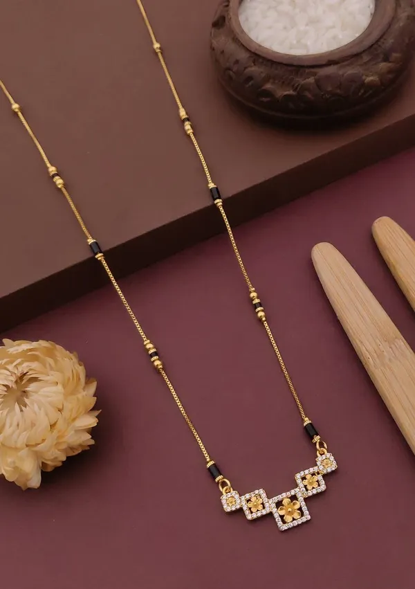 Gold_And_Black_Brass_Five_Square_Flower_Mangalsutra_Necklace_For_Women