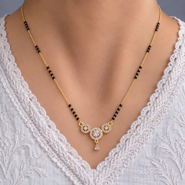 Gold_And_Black_Brass_Three_Halo_Circle_Mangalsutra_Necklace_For_Women