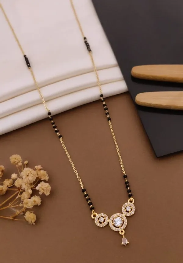 Gold_And_Black_Brass_Three_Halo_Circle_Mangalsutra_Necklace_For_Women