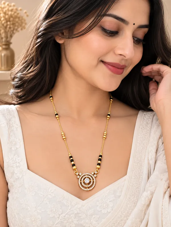Gold_And_Black_Brass_Concentric_Circle_Mangalsutra_Necklace_For_Women