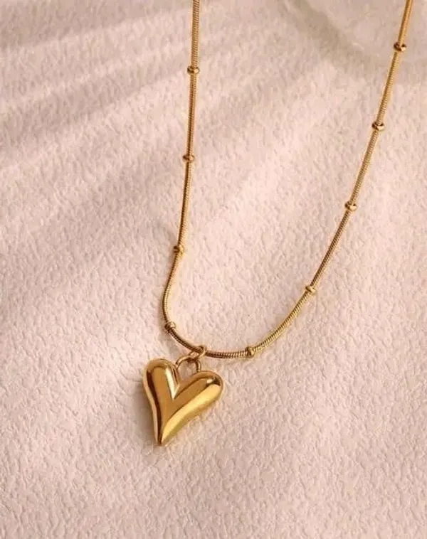 Gold_Brass_Puffy_Heart_Pendant_Necklace_For_Women
