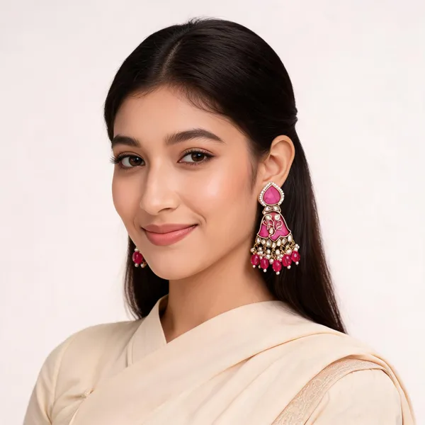 Gold_And_Pink_Brass_Pearl_Drop_Jhumka_Earrings_For_Women