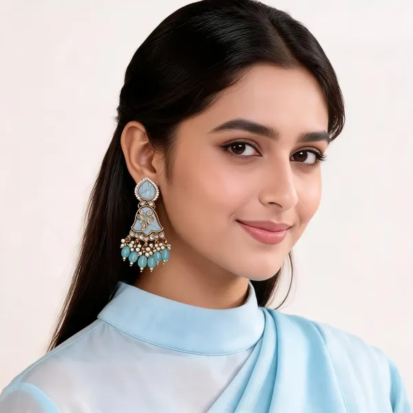 Gold_And_Blue_Brass_Alloy_Chandelier_Earrings_For_Women
