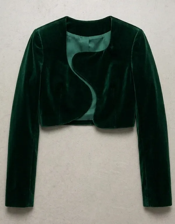 Green_Velvet_Cropped_Bolero_Jacket_for_Women