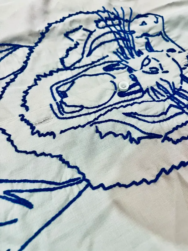 White_Tiger_Embroidered_Short_Sleeve_Shirt_for_Unisex