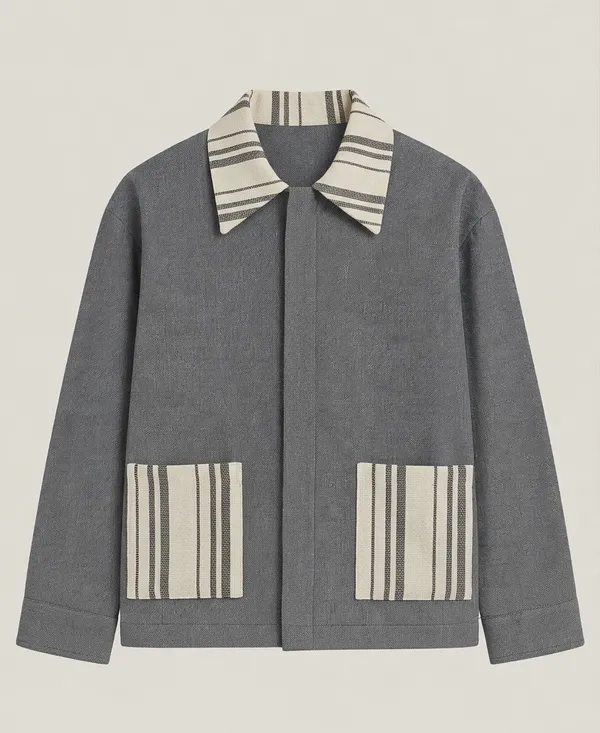 Grey_Contrast_Collar_Jacket_for_Unisex