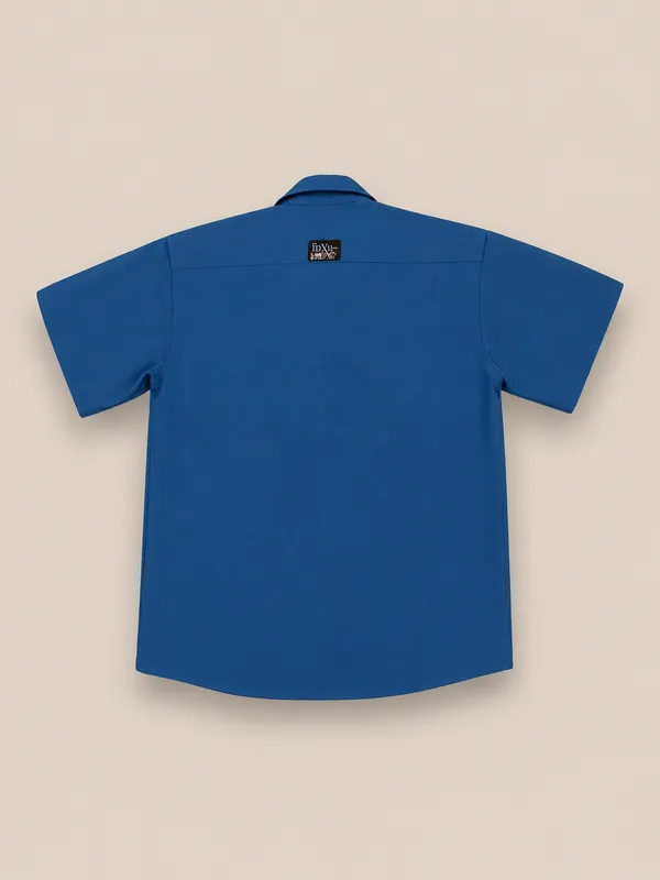 Blue_Embroidered_Short_Sleeve_Casual_boxy_fit_Shirt_for_Men
