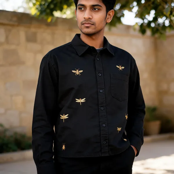Black_Embroidered_Full_Sleeve_Boxy_Fit_Shirt_For_Unisex