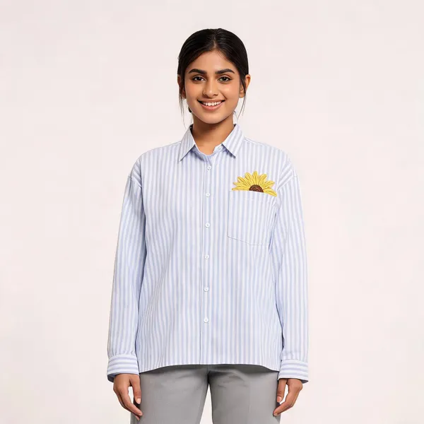 White_Striped_Embroidered_Full_Sleeve_Boxy_Fit_Shirt_For_Unisex