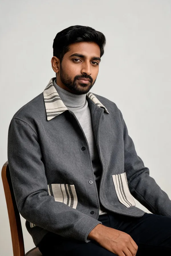 Grey_Contrast_Collar_Jacket_For_Unisex