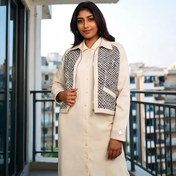 Cream_And_Black_Jacquard_Regular_Fit_Jacket_Unisex
