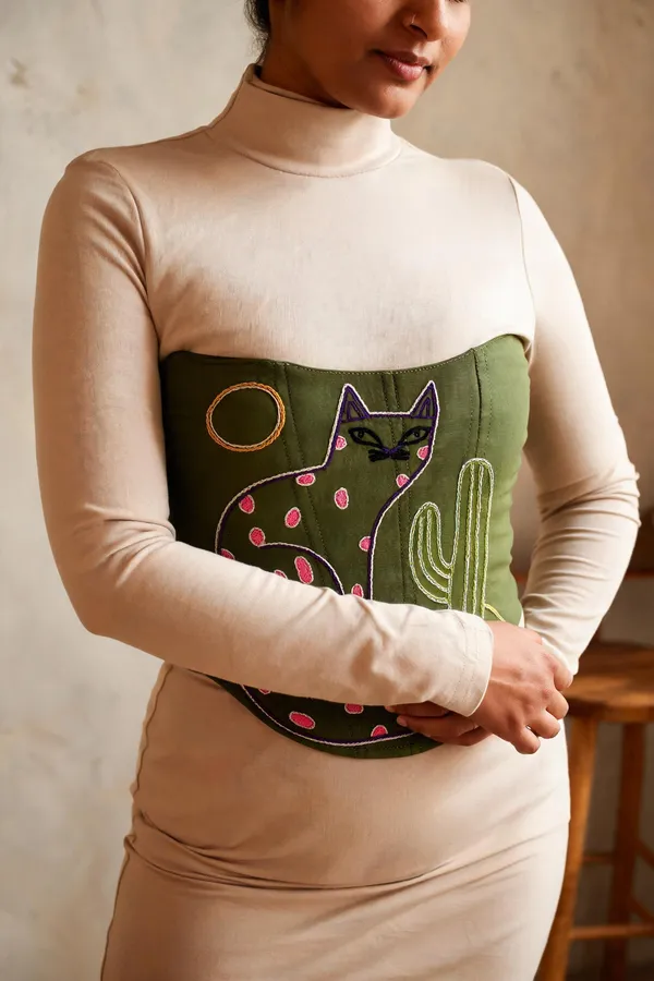 Olive_Green_Embroidered_Corset_Top_For_Women