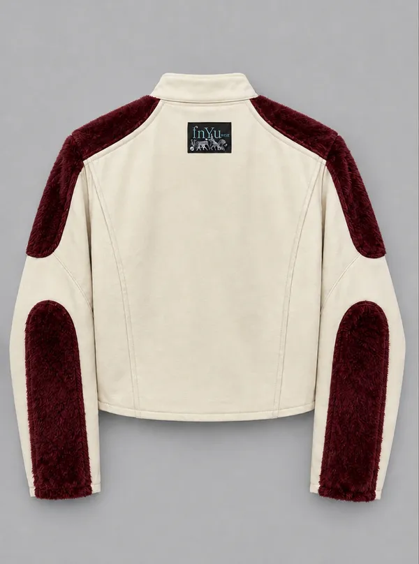 Burgundy_Faux_Fur_Colorblock_Jacket_for_unisex