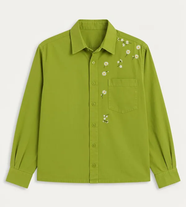 Olive_Green_Floral_Embroidered_boxy_fit_Shirt_for_Unisex