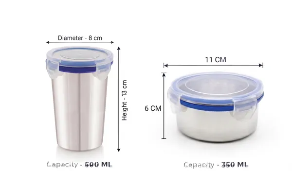 507_SS_Steel_Container_350_ML_-_2_Pcs_With_503_SS_Steel_Glass_ML_-_1_Pcs_Combo