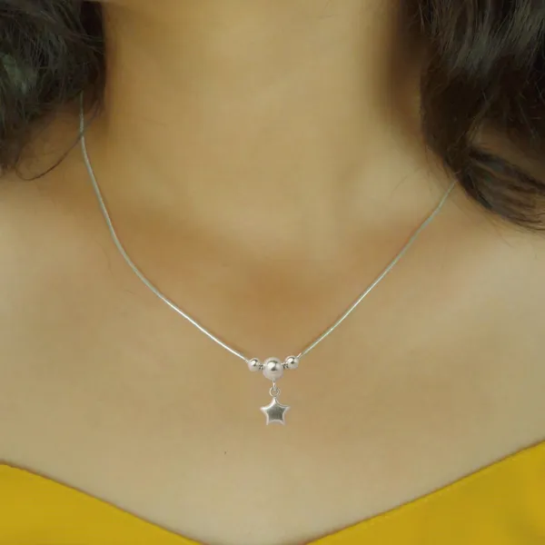 925_Sterling_Silver_Star_Charm_Necklace_A_Touch_Of_Elegance_For_Everyday_Charm