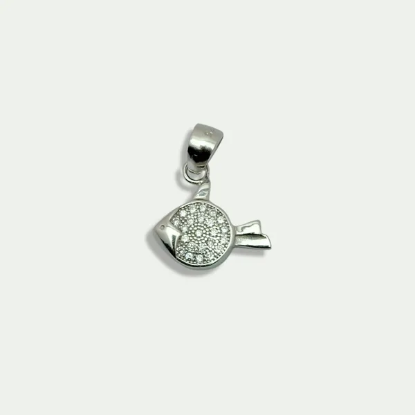 925_Silver_Fish_Pendant_With_Cz_Accent