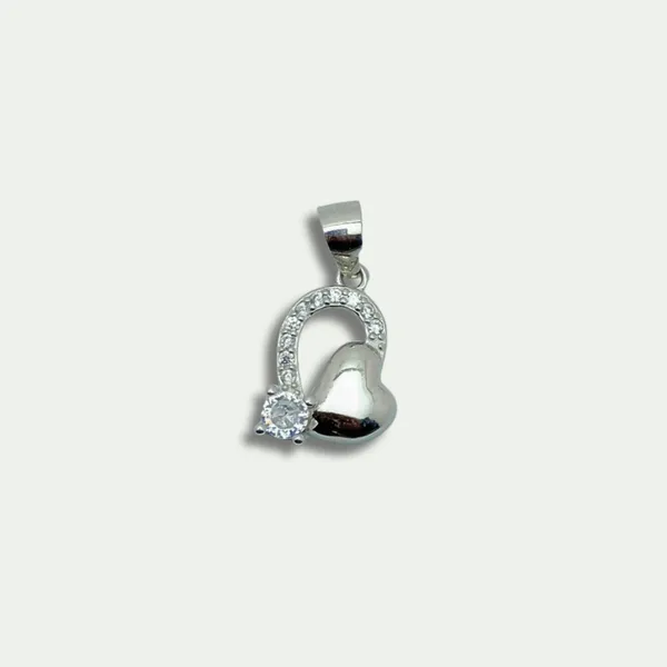 925_Silver_Heart_Lock_Pendant_With_Cz_Accents
