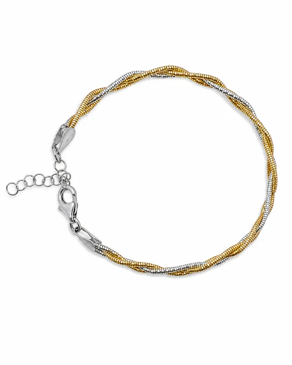 925_Silver_Snake_Chain_Bracelet_With_Gold_Plated_Finish