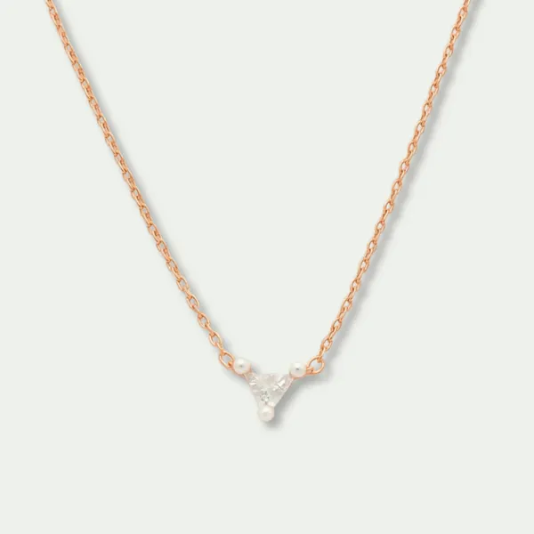 925_Silver_Rose_Gold_Triangle_Pendant_Necklace_With_Pearls