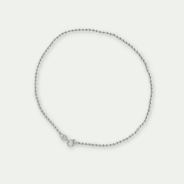 925_Silver_Beaded_Anklet_Minimal_Ball_Chain_Anklet_For_Women