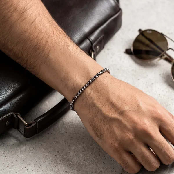 Oxidised_Caviar_Bracelet_In_925_Silver