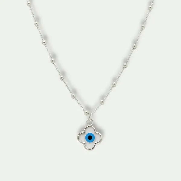 925_Silver_Protection_Jewelry_Combo_Evil_Eye_Clover_Necklace_Triple_Evil_Eye_Earrings