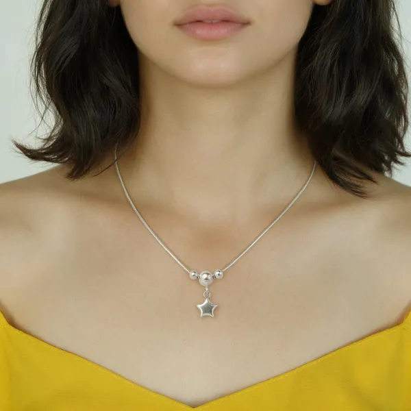 925_Sterling_Silver_Star_Charm_Necklace_A_Touch_Of_Elegance_For_Everyday_Charm