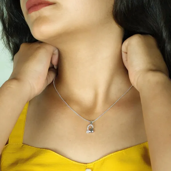 925_Silver_Heart_Lock_Pendant_With_Cz_Accents