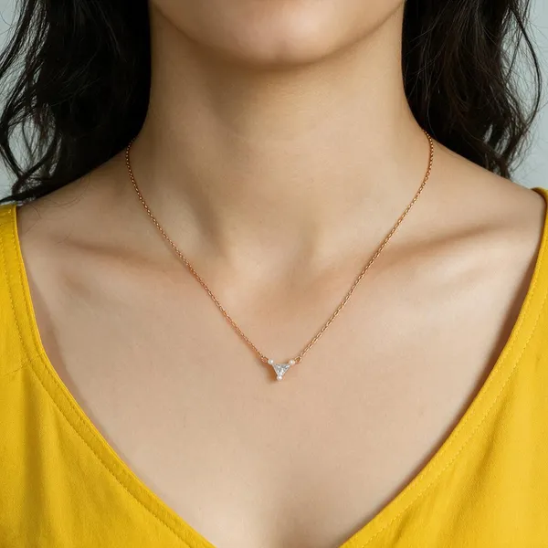 925_Silver_Rose_Gold_Triangle_Pendant_Necklace_With_Pearls