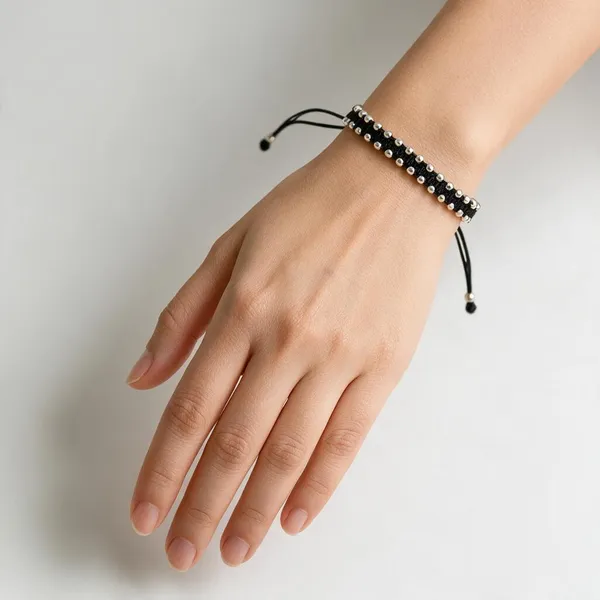 Nazariya_Black_Thread_Bracelet_With_925_Silver_Beads_Pack_Of_2_6_Gm_Adult